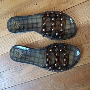 Vince Camuto Tortoise Studded Jelly Slides Size 7